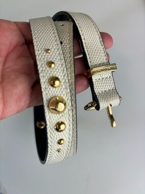 Bundle 2 for $30! Juicy Couture Cream Leather Belt with Gold Studs